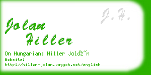 jolan hiller business card